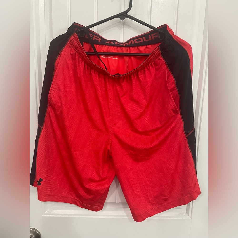 Under Armour Red and Black Performance Heatgear Shorts